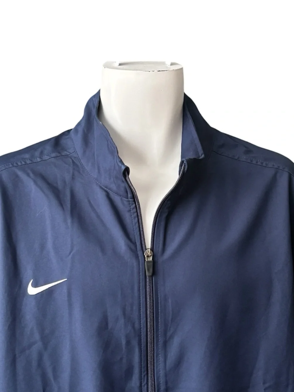 Nike Dri-FIT Full Zip Windbreaker Jacket Navy Blue XXL Warm Up Track Coat - Picture 5 of 10